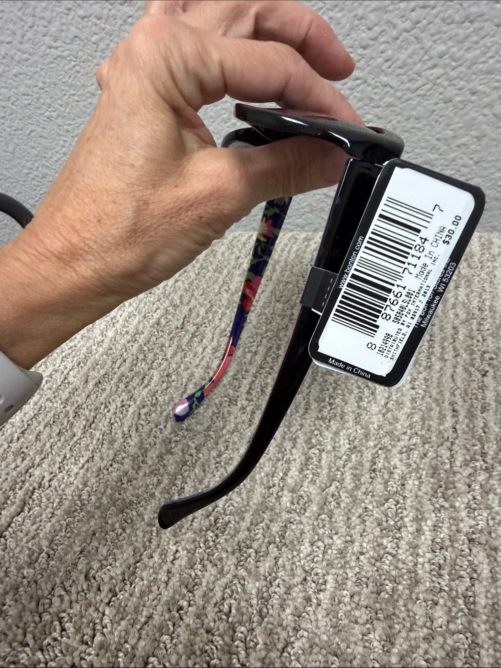 Relativity Black Sunglasses with Multicolor Floral Temples
